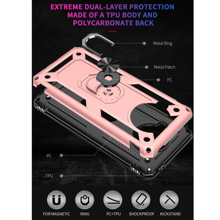 For Xiaomi Mi 10T Lite 5G Shockproof TPU + PC Protective Case with 360 Degree Rotating Holder(Rose Gold) - Xiaomi Cases by buy2fix | Online Shopping UK | buy2fix