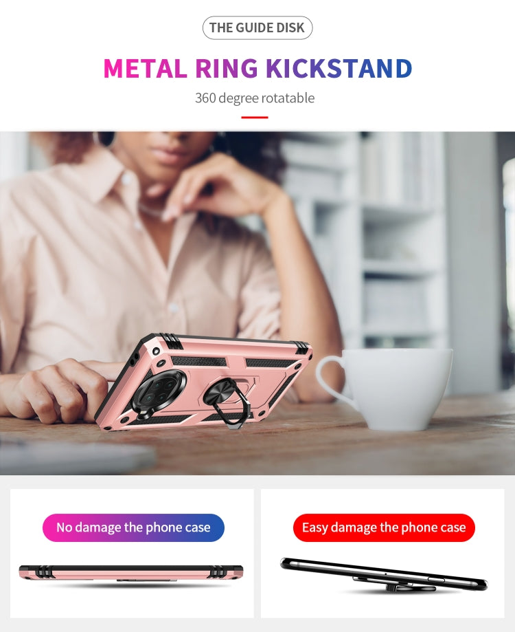For Xiaomi Mi 10T Lite 5G Shockproof TPU + PC Protective Case with 360 Degree Rotating Holder(Rose Gold) - Xiaomi Cases by buy2fix | Online Shopping UK | buy2fix