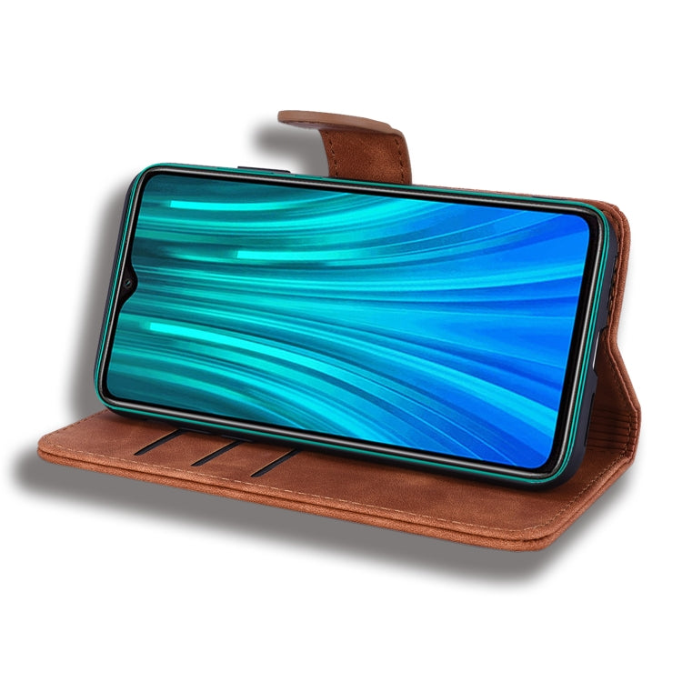 For Xiaomi Redmi Note 8 Pro Calf Pattern Mandala Double Folding Design Embossed Leather Case with Wallet & Holder & Card Slots(Brown) - Xiaomi Cases by buy2fix | Online Shopping UK | buy2fix