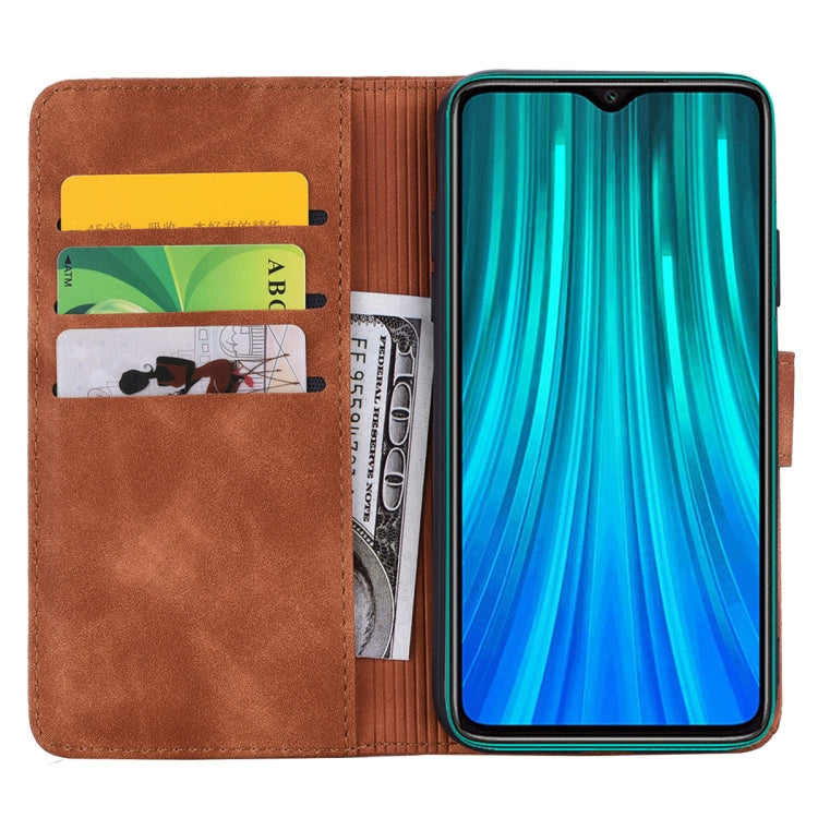 For Xiaomi Redmi Note 8 Pro Calf Pattern Mandala Double Folding Design Embossed Leather Case with Wallet & Holder & Card Slots(Brown) - Xiaomi Cases by buy2fix | Online Shopping UK | buy2fix