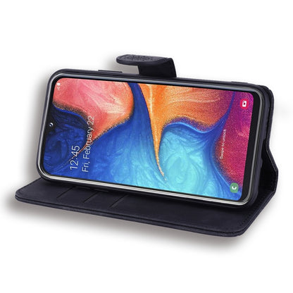 For Galaxy A30s / A50s Calf Pattern Mandala Double Folding Design Embossed Leather Case with Wallet & Holder & Card Slots(Black) by buy2fix