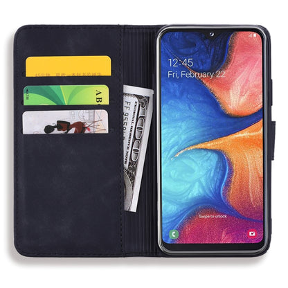 For Galaxy A30s / A50s Calf Pattern Mandala Double Folding Design Embossed Leather Case with Wallet & Holder & Card Slots(Black) by buy2fix