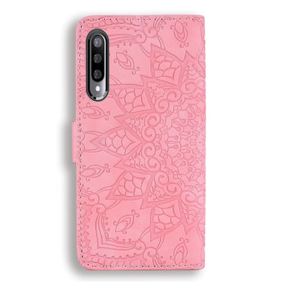 For Xiaomi Mi CC9e / Mi A3 Calf Pattern Mandala Double Folding Design Embossed Leather Case with Wallet & Holder & Card Slots(Pink) - Xiaomi Cases by buy2fix | Online Shopping UK | buy2fix