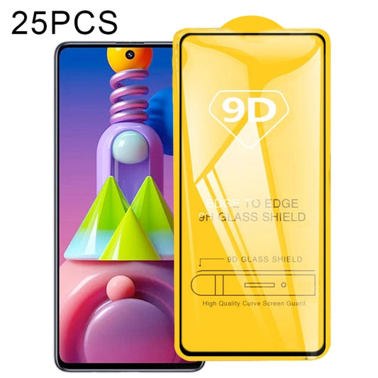 For Samsung Galaxy M51 25 PCS 9D Full Glue Full Screen Tempered Glass Film - Galaxy Tempered Glass by buy2fix | Online Shopping UK | buy2fix