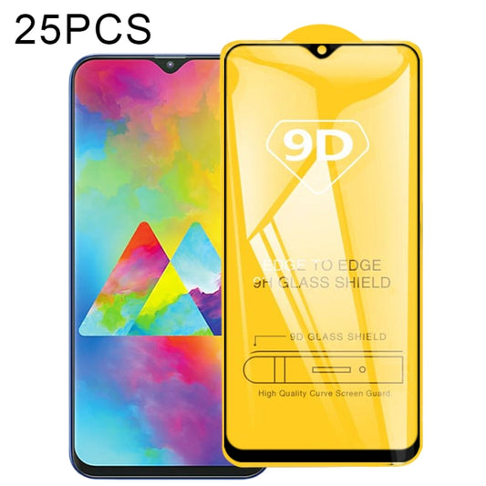 For Samsung Galaxy M20 25 PCS 9D Full Glue Full Screen Tempered Glass Film - Galaxy Tempered Glass by buy2fix | Online Shopping UK | buy2fix