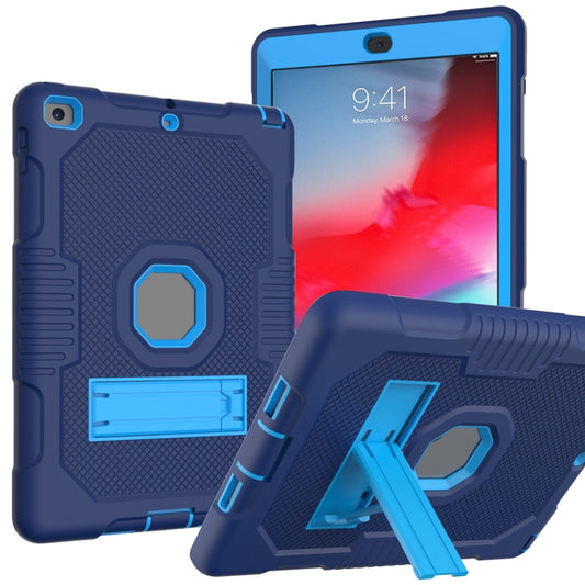 Contrast Color Robot Shockproof Silicone + PC Protective Case with Holder For iPad 9.7 (2017/2018)(Navy Blue) - iPad 9.7 (2018) & (2017) Cases by buy2fix | Online Shopping UK | buy2fix