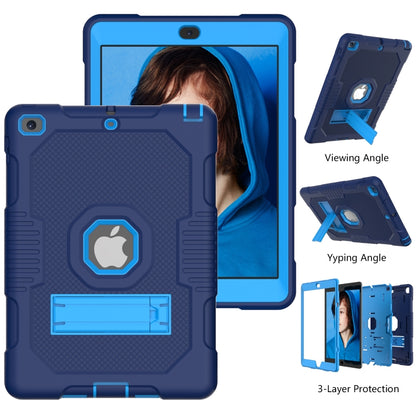 Contrast Color Robot Shockproof Silicone + PC Protective Case with Holder For iPad 9.7 (2017/2018)(Navy Blue) - iPad 9.7 (2018) & (2017) Cases by buy2fix | Online Shopping UK | buy2fix
