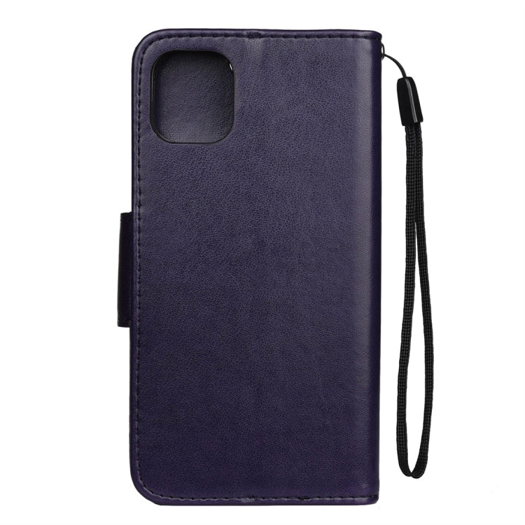 For iPhone 11 Pro Butterfly Flower Pattern Horizontal Flip Leather Case with Holder & Card Slots & Wallet(Deep Purple) - iPhone 11 Pro Cases by buy2fix | Online Shopping UK | buy2fix