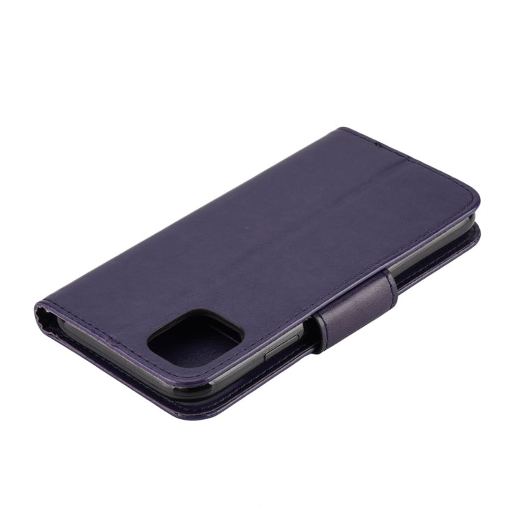 For iPhone 11 Pro Butterfly Flower Pattern Horizontal Flip Leather Case with Holder & Card Slots & Wallet(Deep Purple) - iPhone 11 Pro Cases by buy2fix | Online Shopping UK | buy2fix
