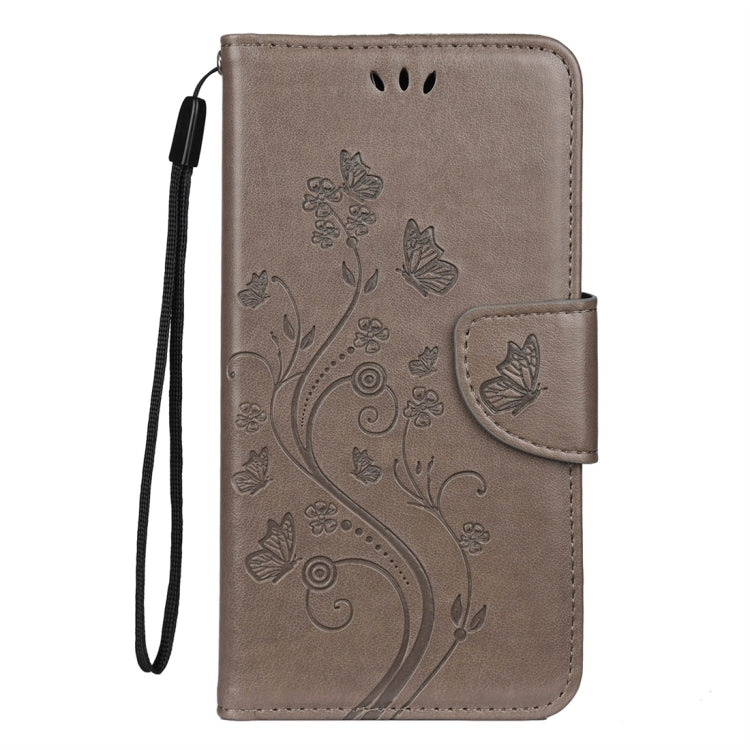 For iPhone 11 Pro Butterfly Flower Pattern Horizontal Flip Leather Case with Holder & Card Slots & Wallet(Grey) - iPhone 11 Pro Cases by buy2fix | Online Shopping UK | buy2fix