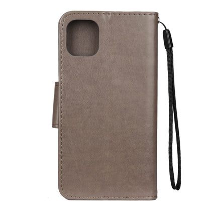 For iPhone 11 Pro Butterfly Flower Pattern Horizontal Flip Leather Case with Holder & Card Slots & Wallet(Grey) - iPhone 11 Pro Cases by buy2fix | Online Shopping UK | buy2fix
