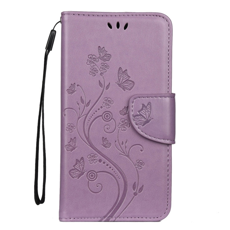 For iPhone 11 Pro Butterfly Flower Pattern Horizontal Flip Leather Case with Holder & Card Slots & Wallet(Light Purple) - iPhone 11 Pro Cases by buy2fix | Online Shopping UK | buy2fix