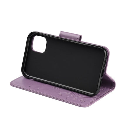 For iPhone 11 Pro Butterfly Flower Pattern Horizontal Flip Leather Case with Holder & Card Slots & Wallet(Light Purple) - iPhone 11 Pro Cases by buy2fix | Online Shopping UK | buy2fix