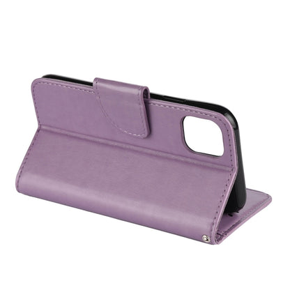 For iPhone 11 Pro Butterfly Flower Pattern Horizontal Flip Leather Case with Holder & Card Slots & Wallet(Light Purple) - iPhone 11 Pro Cases by buy2fix | Online Shopping UK | buy2fix