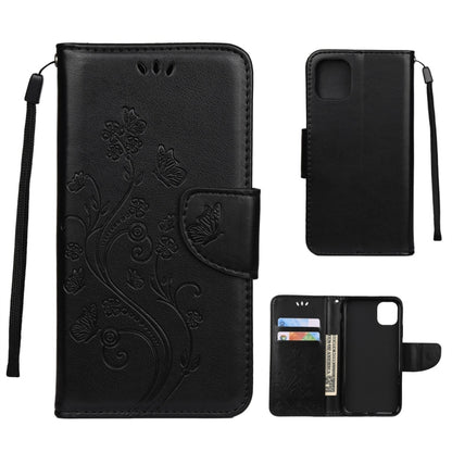 For iPhone 11 Butterfly Flower Pattern Horizontal Flip Leather Case with Holder & Card Slots & Wallet(Black) - iPhone 11 Cases by buy2fix | Online Shopping UK | buy2fix