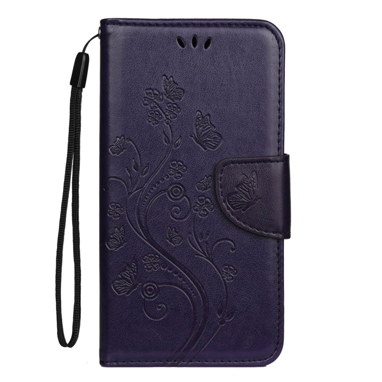 For iPhone 11 Butterfly Flower Pattern Horizontal Flip Leather Case with Holder & Card Slots & Wallet(Deep Purple) - iPhone 11 Cases by buy2fix | Online Shopping UK | buy2fix