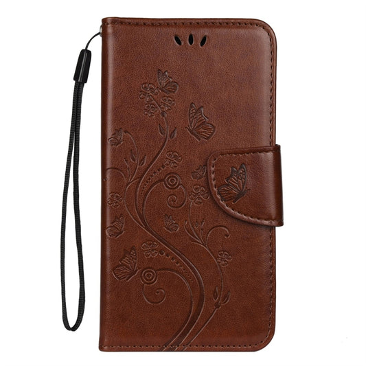 For iPhone 11 Butterfly Flower Pattern Horizontal Flip Leather Case with Holder & Card Slots & Wallet(Brown) - iPhone 11 Cases by buy2fix | Online Shopping UK | buy2fix