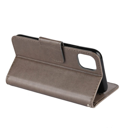 For iPhone 11 Butterfly Flower Pattern Horizontal Flip Leather Case with Holder & Card Slots & Wallet(Grey) - iPhone 11 Cases by buy2fix | Online Shopping UK | buy2fix