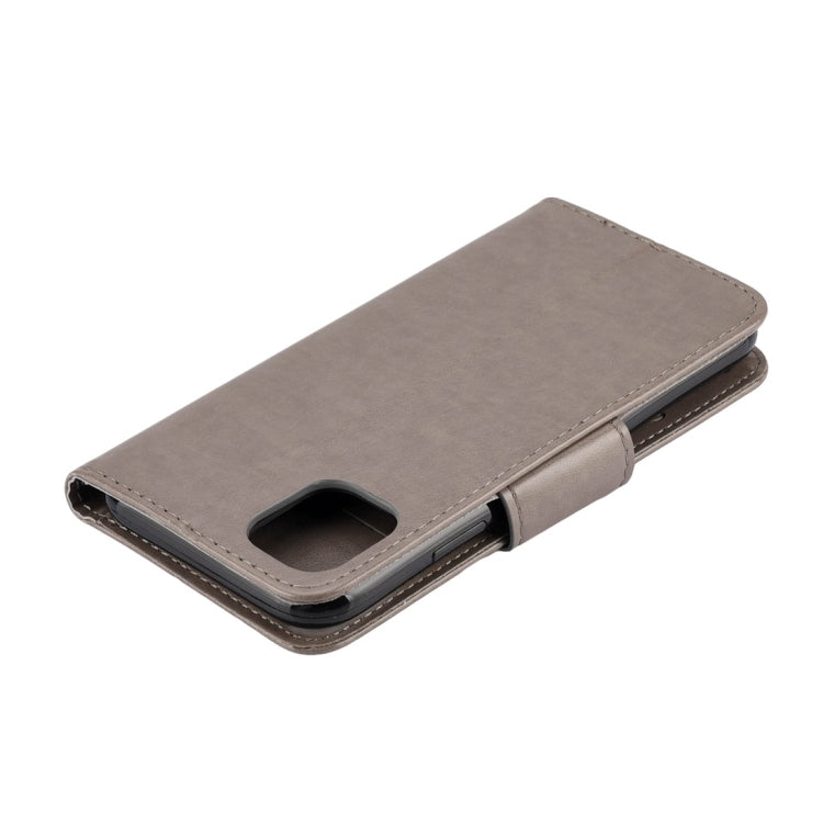 For iPhone 11 Butterfly Flower Pattern Horizontal Flip Leather Case with Holder & Card Slots & Wallet(Grey) - iPhone 11 Cases by buy2fix | Online Shopping UK | buy2fix