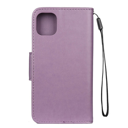 For iPhone 11 Butterfly Flower Pattern Horizontal Flip Leather Case with Holder & Card Slots & Wallet(Light Purple) - iPhone 11 Cases by buy2fix | Online Shopping UK | buy2fix