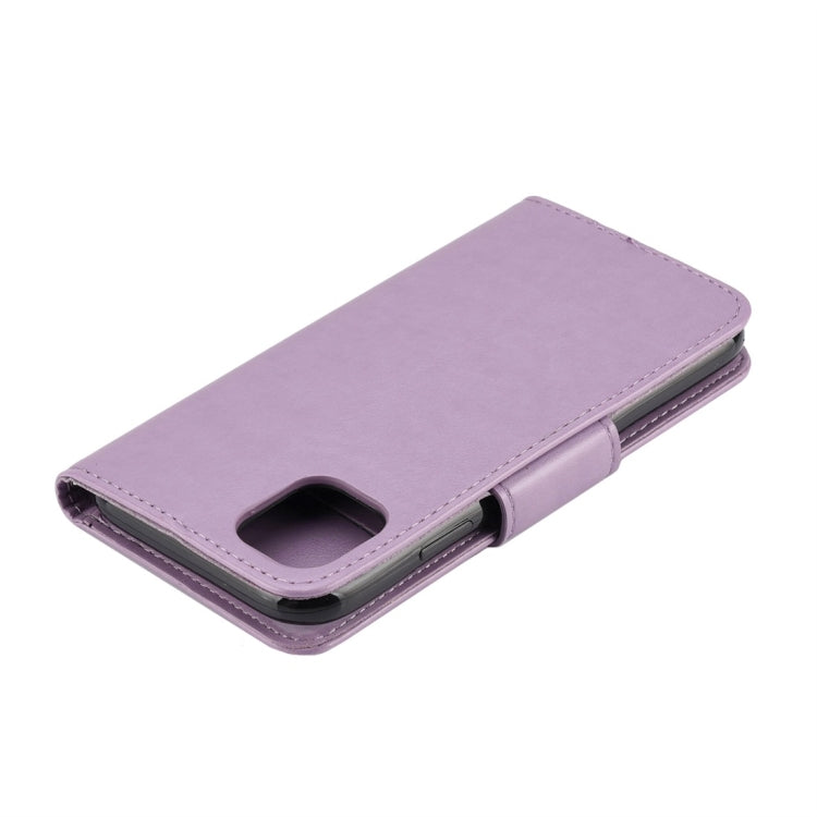 For iPhone 11 Butterfly Flower Pattern Horizontal Flip Leather Case with Holder & Card Slots & Wallet(Light Purple) - iPhone 11 Cases by buy2fix | Online Shopping UK | buy2fix