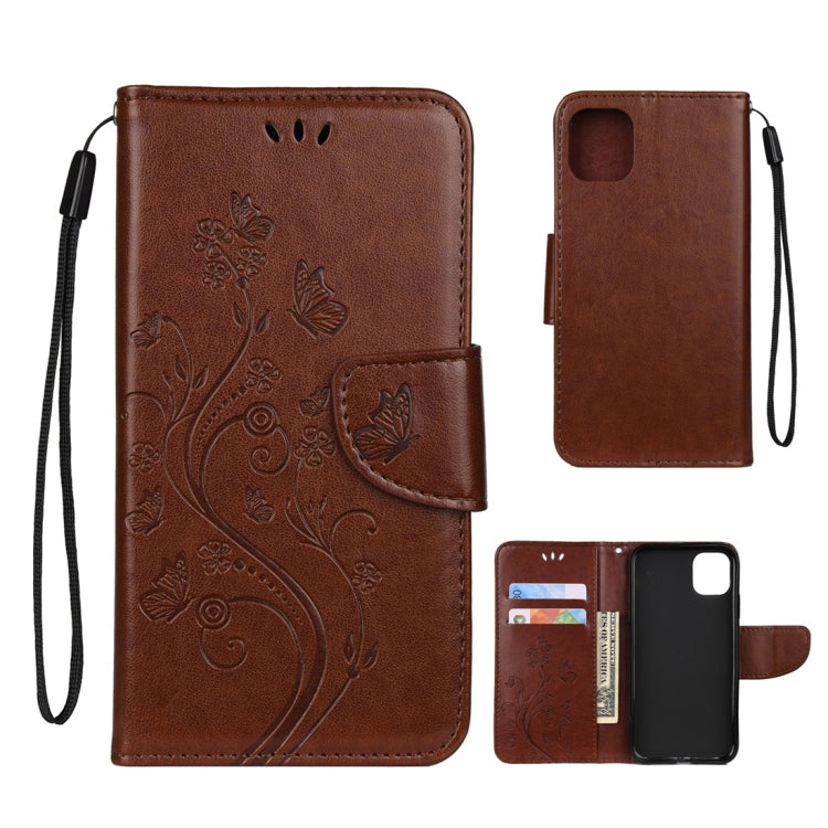 For iPhone 11 Pro Max Butterfly Flower Pattern Horizontal Flip Leather Case with Holder & Card Slots & Wallet(Brown) - iPhone 11 Pro Max Cases by buy2fix | Online Shopping UK | buy2fix