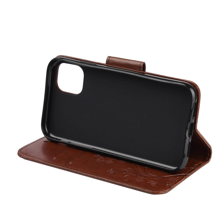 For iPhone 11 Pro Max Butterfly Flower Pattern Horizontal Flip Leather Case with Holder & Card Slots & Wallet(Brown) - iPhone 11 Pro Max Cases by buy2fix | Online Shopping UK | buy2fix