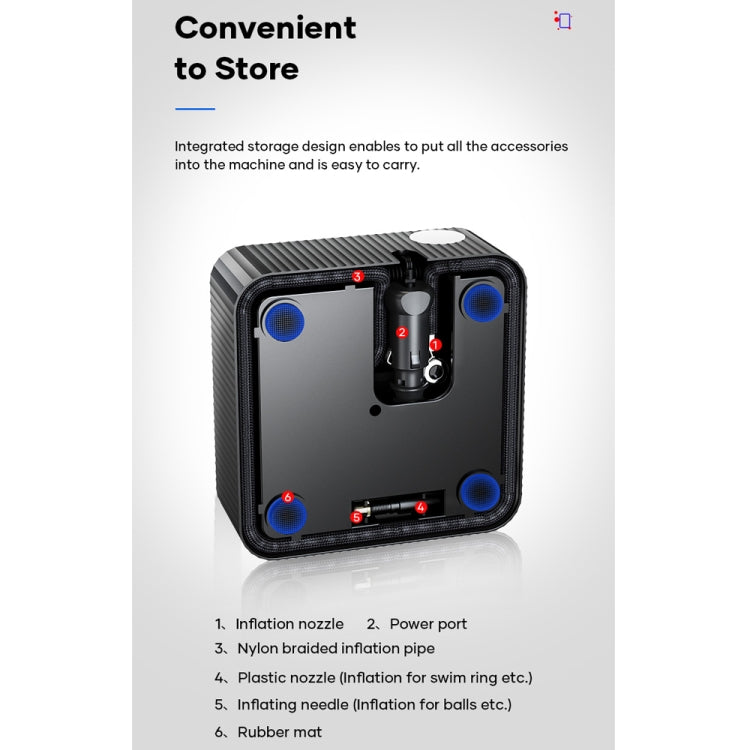 Rock Multi-function Portable LED Digital Display Car Air Pump - Inflatable Pump by ROCK | Online Shopping UK | buy2fix
