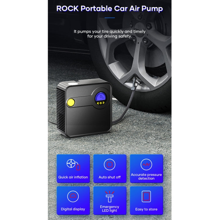 Rock Multi-function Portable LED Digital Display Car Air Pump - Inflatable Pump by ROCK | Online Shopping UK | buy2fix