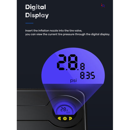 Rock Multi-function Portable LED Digital Display Car Air Pump - Inflatable Pump by ROCK | Online Shopping UK | buy2fix
