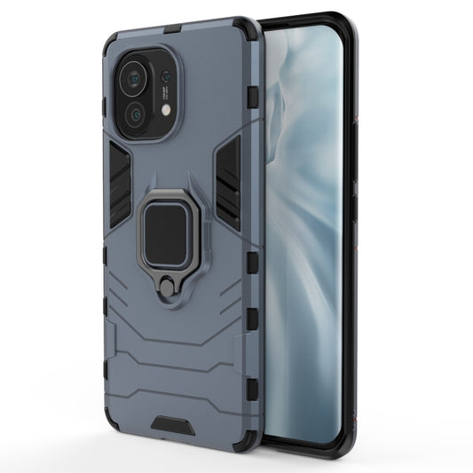 For Xiaomi Mi 11 PC + TPU Shockproof Protective Case with Magnetic Ring Holder(Navy Blue) - Xiaomi Cases by buy2fix | Online Shopping UK | buy2fix