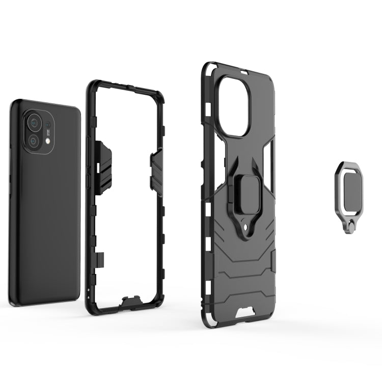 For Xiaomi Mi 11 PC + TPU Shockproof Protective Case with Magnetic Ring Holder(Navy Blue) - Xiaomi Cases by buy2fix | Online Shopping UK | buy2fix
