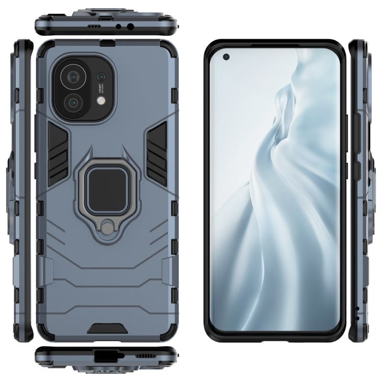 For Xiaomi Mi 11 PC + TPU Shockproof Protective Case with Magnetic Ring Holder(Navy Blue) - Xiaomi Cases by buy2fix | Online Shopping UK | buy2fix