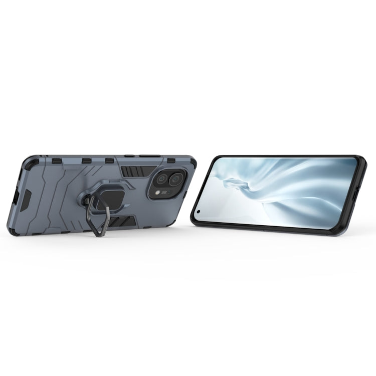 For Xiaomi Mi 11 PC + TPU Shockproof Protective Case with Magnetic Ring Holder(Navy Blue) - Xiaomi Cases by buy2fix | Online Shopping UK | buy2fix