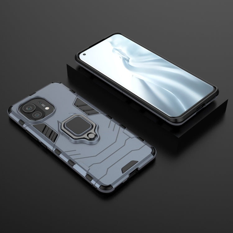 For Xiaomi Mi 11 PC + TPU Shockproof Protective Case with Magnetic Ring Holder(Navy Blue) - Xiaomi Cases by buy2fix | Online Shopping UK | buy2fix