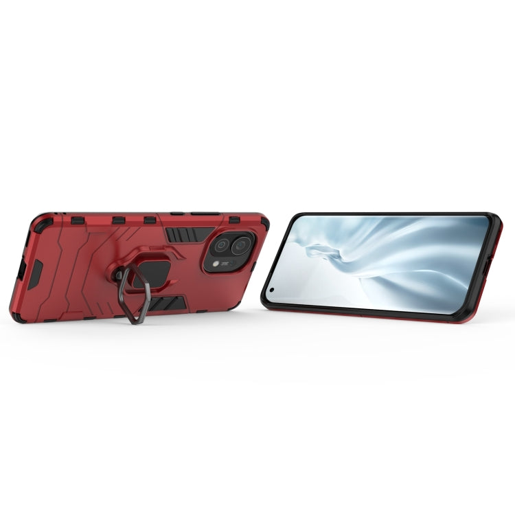 For Xiaomi Mi 11 PC + TPU Shockproof Protective Case with Magnetic Ring Holder(Red) - Xiaomi Cases by buy2fix | Online Shopping UK | buy2fix