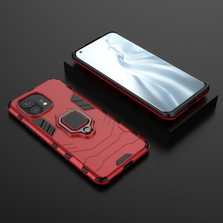For Xiaomi Mi 11 PC + TPU Shockproof Protective Case with Magnetic Ring Holder(Red) - Xiaomi Cases by buy2fix | Online Shopping UK | buy2fix