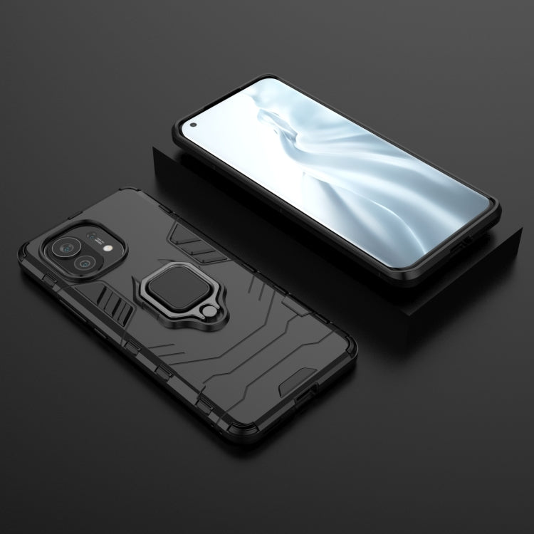 For Xiaomi Mi 11 PC + TPU Shockproof Protective Case with Magnetic Ring Holder(Black) - Xiaomi Cases by buy2fix | Online Shopping UK | buy2fix