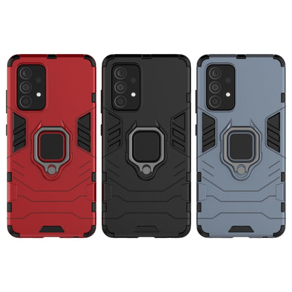 For Samsung Galaxy A52 5G/4G PC + TPU Shockproof Protective Case with Magnetic Ring Holder(Navy Blue) by buy2fix