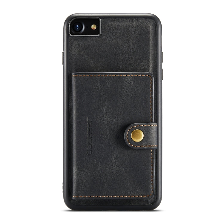 For iPhone SE 2022 / SE 2020 / 8 / 7 JEEHOOD Retro Magnetic Detachable Protective Case with Wallet & Card Slot & Holder(Black) - iPhone SE 2022 / 2020 / 8 / 7 Cases by buy2fix | Online Shopping UK | buy2fix