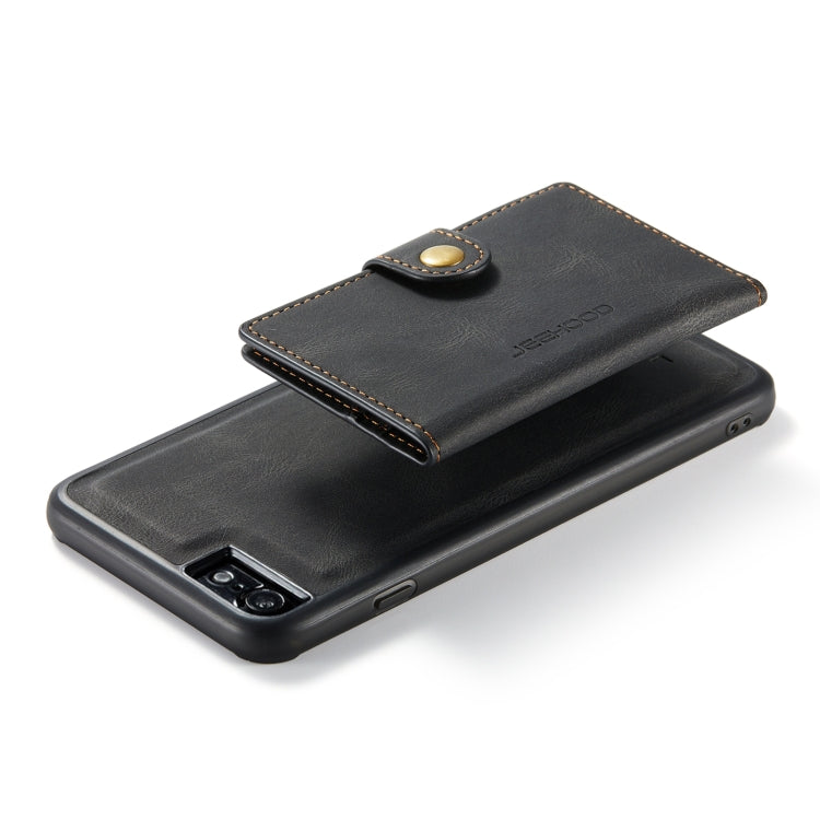 For iPhone SE 2022 / SE 2020 / 8 / 7 JEEHOOD Retro Magnetic Detachable Protective Case with Wallet & Card Slot & Holder(Black) - iPhone SE 2022 / 2020 / 8 / 7 Cases by buy2fix | Online Shopping UK | buy2fix