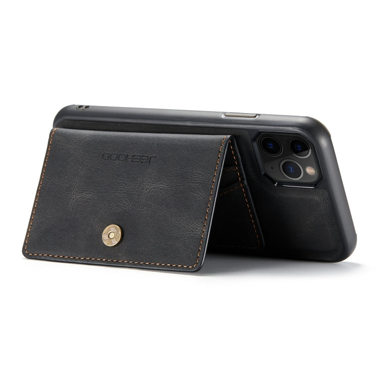 For iPhone 11 Pro Max JEEHOOD Retro Magnetic Detachable Protective Case with Wallet & Card Slot & Holder (Black) - iPhone 11 Pro Max Cases by buy2fix | Online Shopping UK | buy2fix