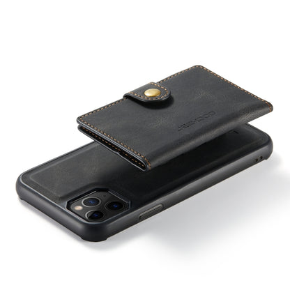 For iPhone 11 Pro Max JEEHOOD Retro Magnetic Detachable Protective Case with Wallet & Card Slot & Holder (Black) - iPhone 11 Pro Max Cases by buy2fix | Online Shopping UK | buy2fix