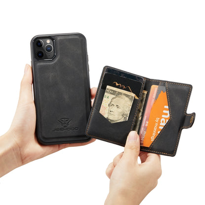 For iPhone 11 Pro Max JEEHOOD Retro Magnetic Detachable Protective Case with Wallet & Card Slot & Holder (Black) - iPhone 11 Pro Max Cases by buy2fix | Online Shopping UK | buy2fix