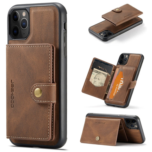 For iPhone 11 Pro Max JEEHOOD Retro Magnetic Detachable Protective Case with Wallet & Card Slot & Holder (Brown) - iPhone 11 Pro Max Cases by buy2fix | Online Shopping UK | buy2fix
