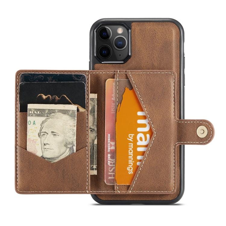 For iPhone 11 Pro Max JEEHOOD Retro Magnetic Detachable Protective Case with Wallet & Card Slot & Holder (Brown) - iPhone 11 Pro Max Cases by buy2fix | Online Shopping UK | buy2fix