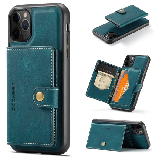 For iPhone 11 Pro Max JEEHOOD Retro Magnetic Detachable Protective Case with Wallet & Card Slot & Holder (Blue) - iPhone 11 Pro Max Cases by buy2fix | Online Shopping UK | buy2fix
