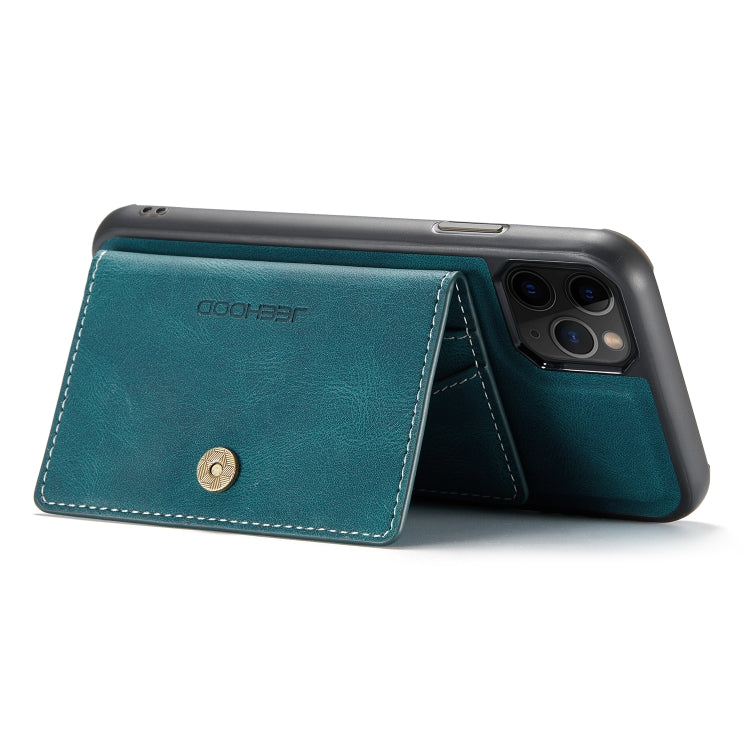 For iPhone 11 Pro Max JEEHOOD Retro Magnetic Detachable Protective Case with Wallet & Card Slot & Holder (Blue) - iPhone 11 Pro Max Cases by buy2fix | Online Shopping UK | buy2fix