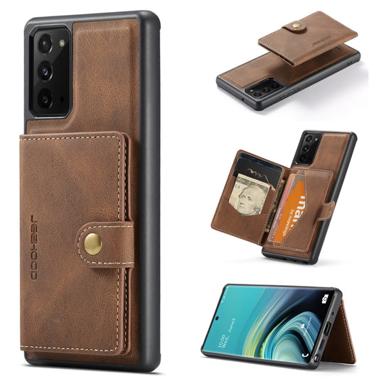 For Samsung Galaxy Note20 JEEHOOD Retro Magnetic Detachable Protective Case with Wallet & Card Slot & Holder(Brown) by buy2fix