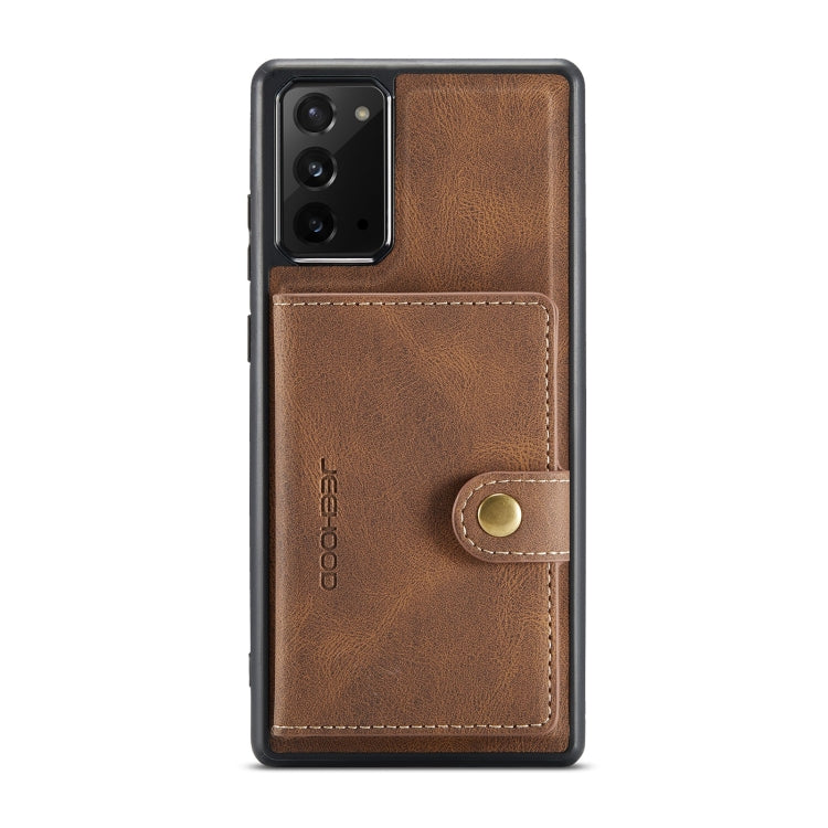 For Samsung Galaxy Note20 JEEHOOD Retro Magnetic Detachable Protective Case with Wallet & Card Slot & Holder(Brown) by buy2fix